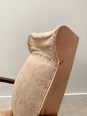Curved open armchair with headrest 'as is'