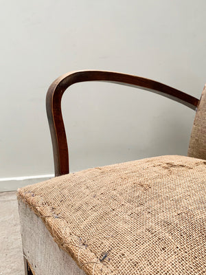 Curved open armchair with headrest 'as is'