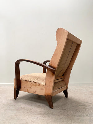 Curved open armchair with headrest 'as is'