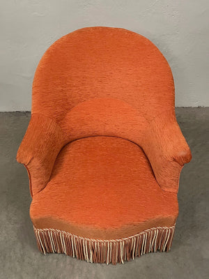 Orange crapaud armchair 'as is'