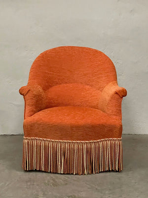 Orange crapaud armchair 'as is'