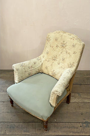 Armchair with polished legs 'as is'