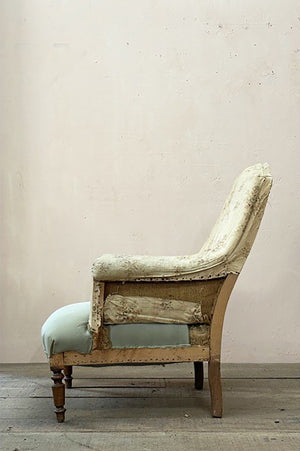 Armchair with polished legs 'as is'