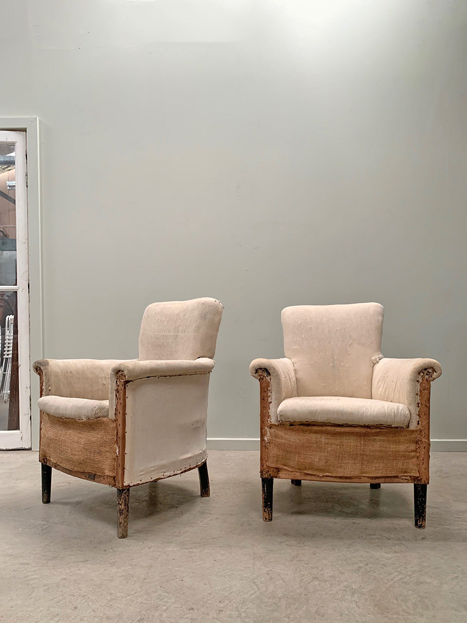 Pair of 1950s armchairs 'as is'