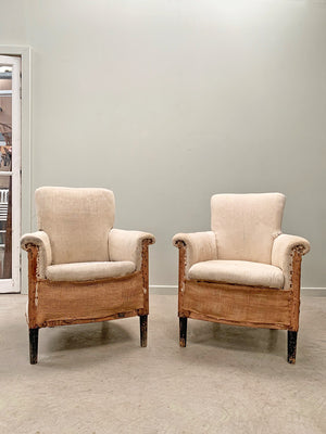 Pair of 1950s armchairs 'as is'