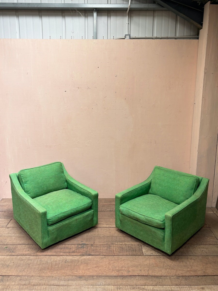 Pair of 1960's armchairs 'as is' with new cushion inners