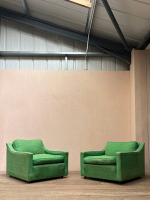 Pair of 1960's armchairs 'as is' with new cushion inners