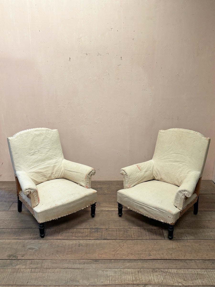 Pair of 19th century armchairs 'as is'
