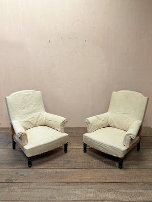Pair of 19th century armchairs 'as is'