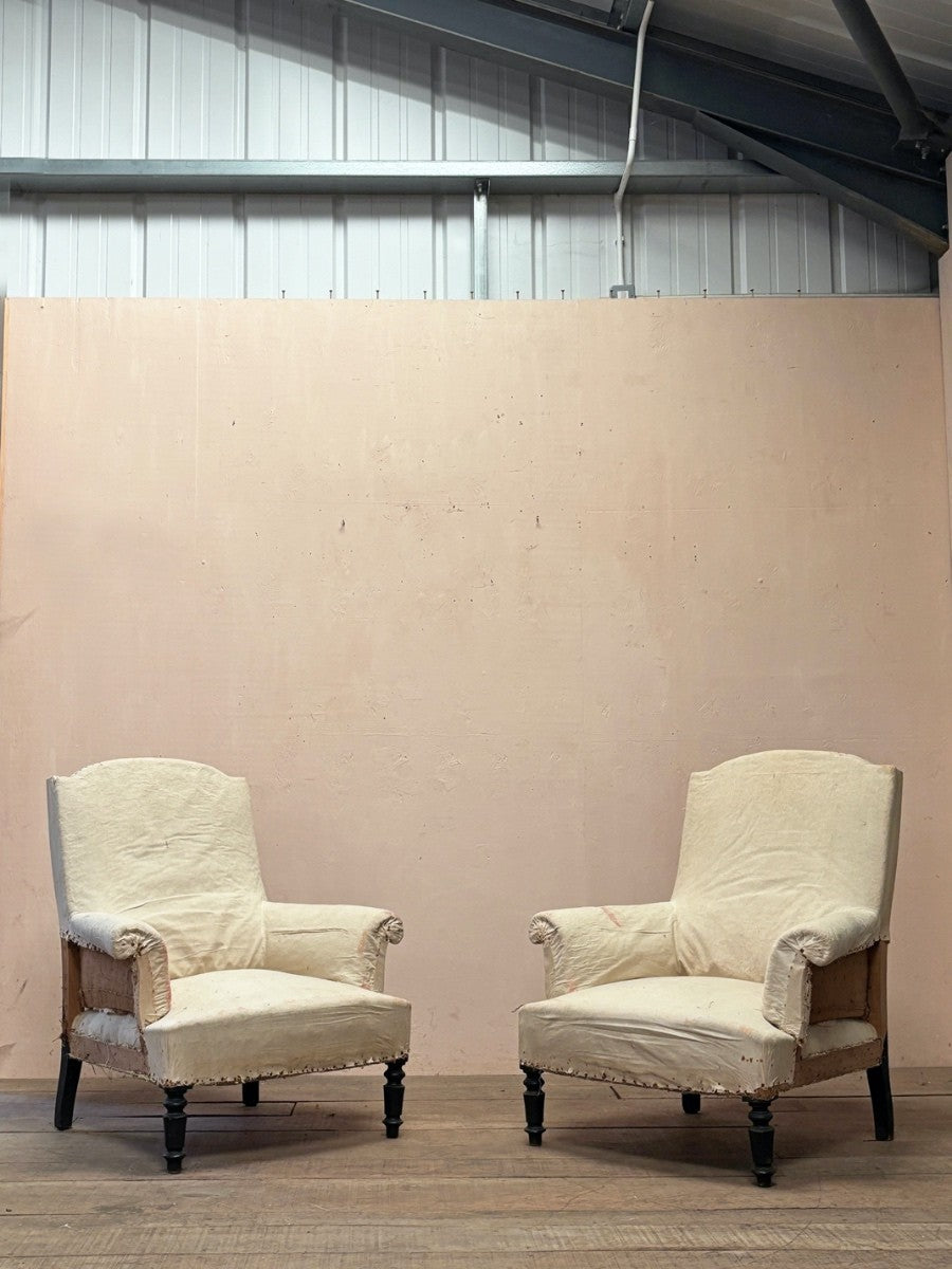 Pair of 19th century armchairs 'as is'