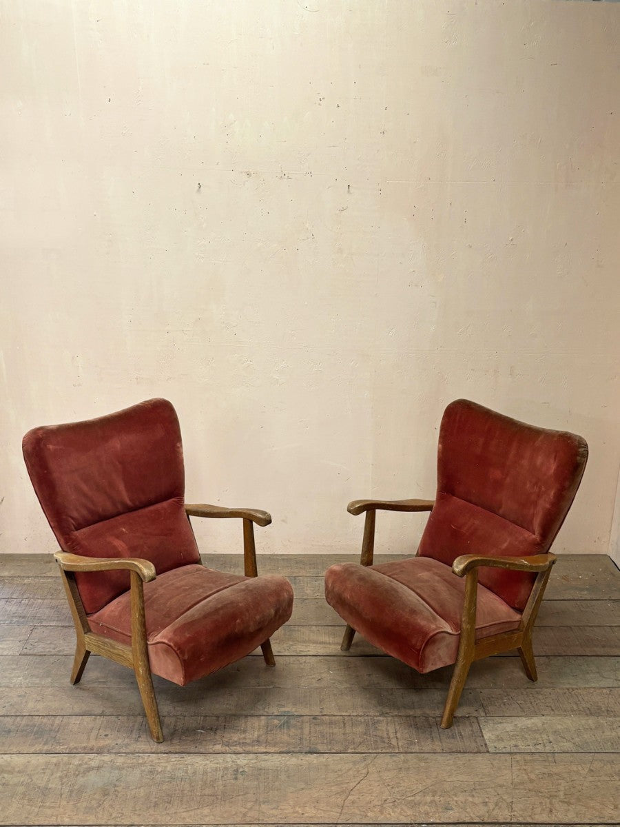 Pair of '50s armchairs 'as is'