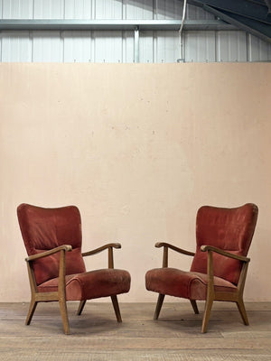 Pair of '50s armchairs 'as is'