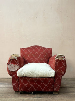 Pair of Art Deco club armchairs 'as is'