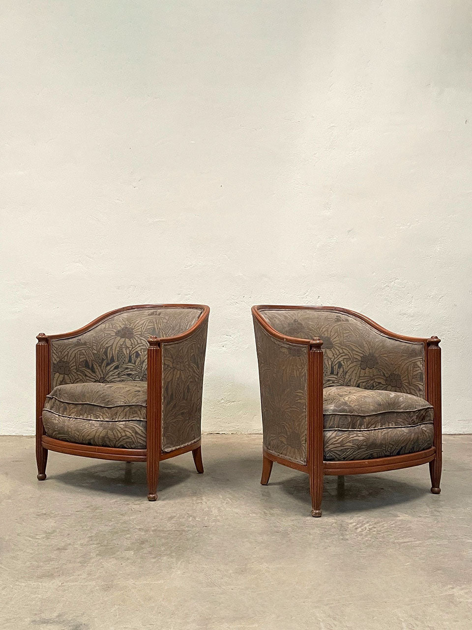 Pair of 1930's armchairs for re-upholstery 'as is'