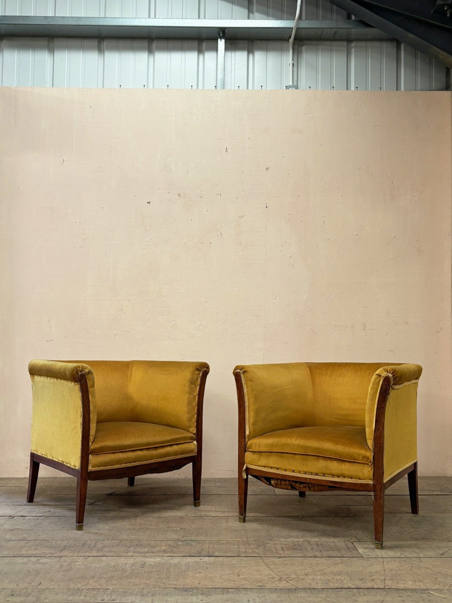 Pair of early 20th century armchairs 'as is'