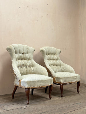 Button back slipper chairs 'as is'