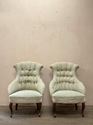 Button back slipper chairs 'as is'