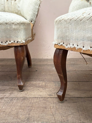 Button back slipper chairs 'as is'