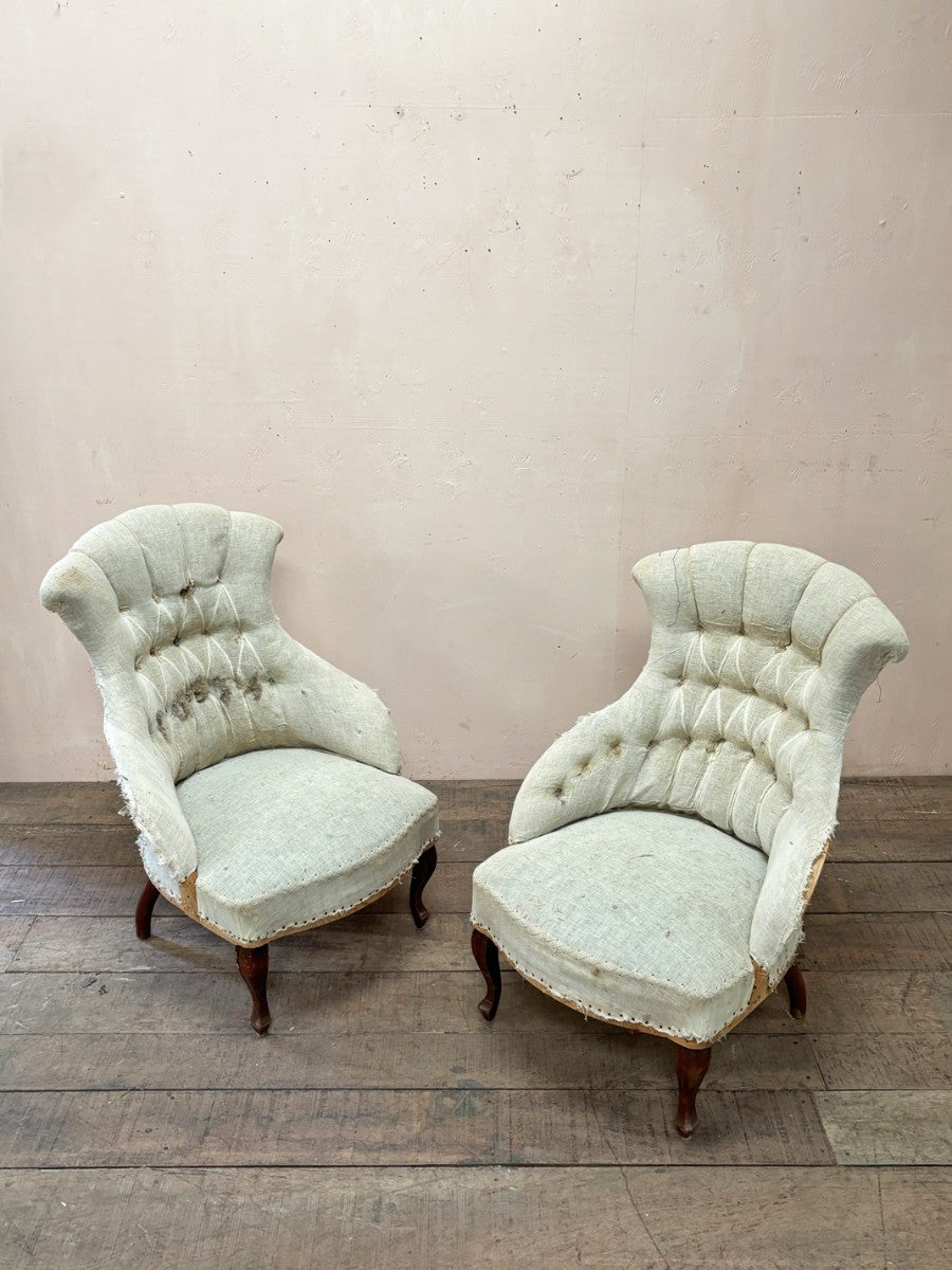 Button back slipper chairs 'as is'