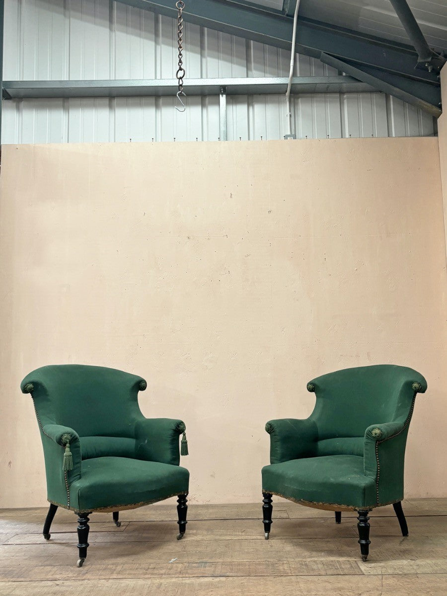 Pair of chapeau armchairs 'as is'