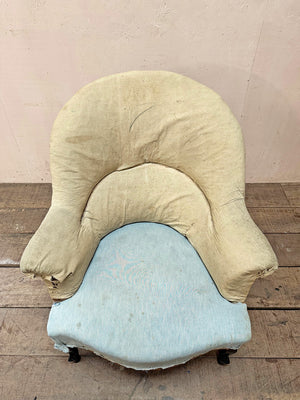Pair of crapaud armchairs for re-upholstery