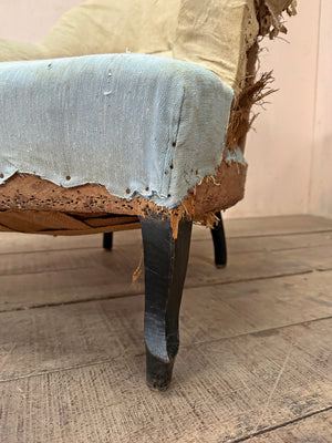 Pair of crapaud armchairs for re-upholstery