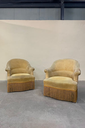 Pair of crapaud armchairs 'as is'