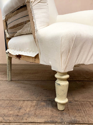 Pair of square back armchairs 'as is'