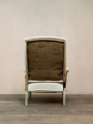 Pair of square back armchairs 'as is'