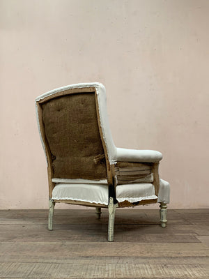 Pair of square back armchairs 'as is'