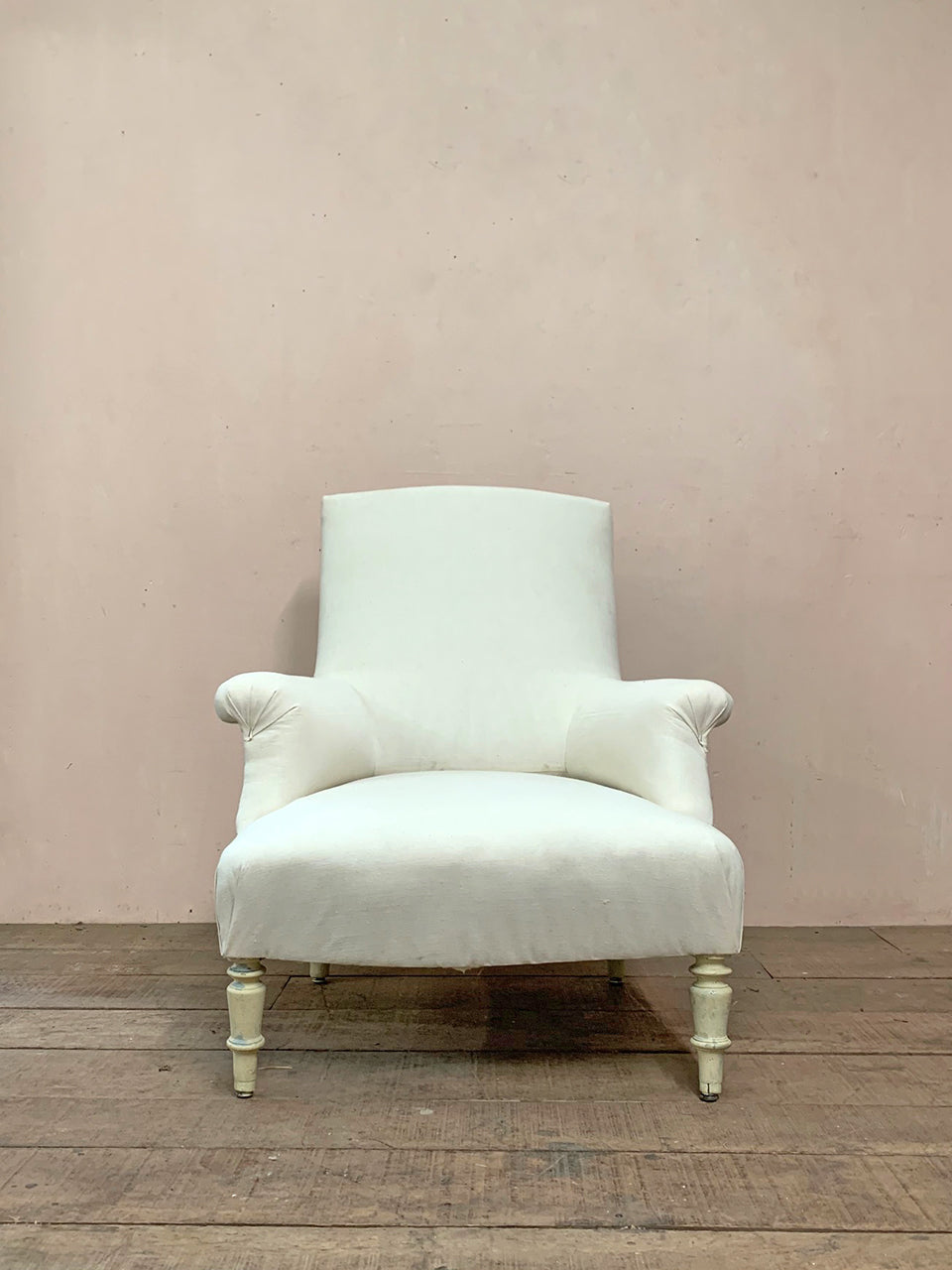 Pair of square back armchairs 'as is'