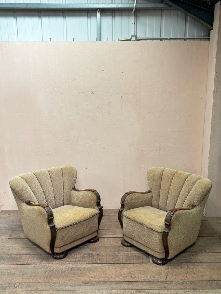 Pair of Danish deco armchairs (pair, 'as is')