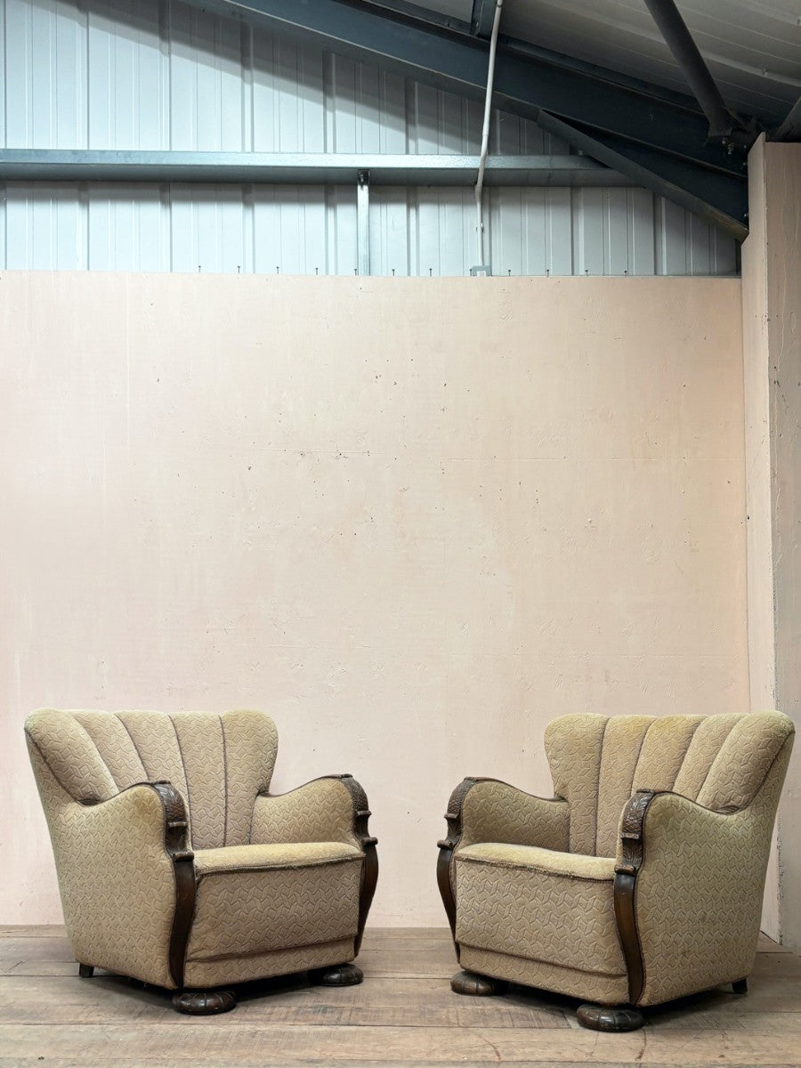 Pair of Danish deco armchairs (pair, 'as is')