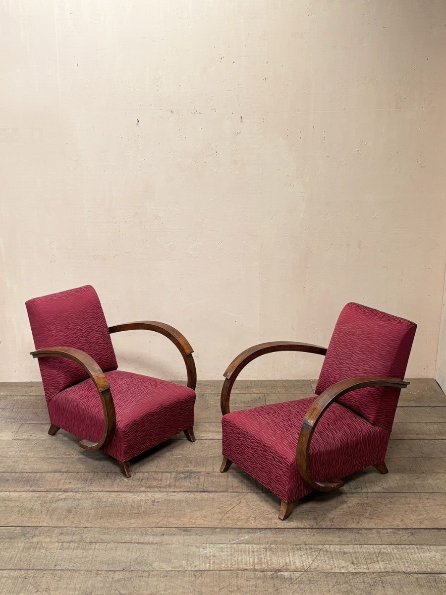 Pair of Art Deco armchairs 'as is'