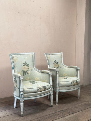 Near pair of Directoire chairs