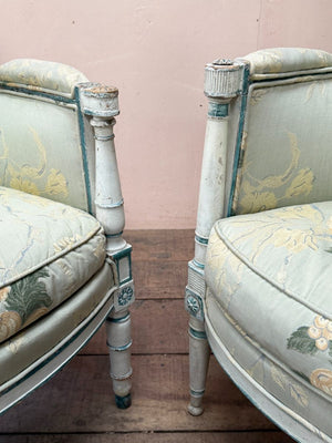 Near pair of Directoire chairs