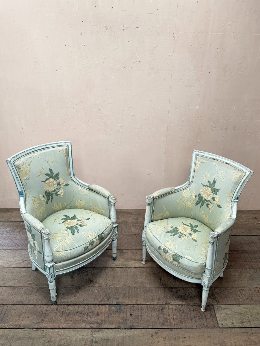 Near pair of Directoire chairs