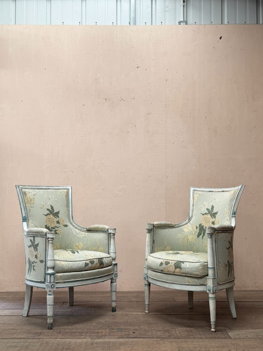 Near pair of Directoire chairs