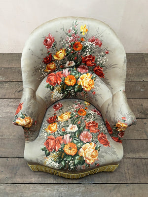 Pair of floral armchairs 'as is'