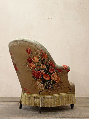 Pair of floral armchairs 'as is'