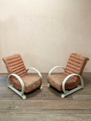 Pair of mid century armchairs 'as is'