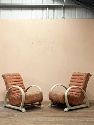 Pair of mid century armchairs 'as is'