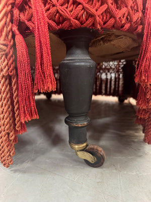 Pair of deep buttoned chapeau de gendarme armchairs