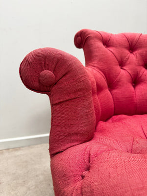 Pair of deep buttoned chapeau de gendarme armchairs