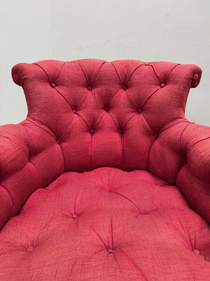 Pair of deep buttoned chapeau de gendarme armchairs