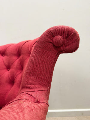 Pair of deep buttoned chapeau de gendarme armchairs