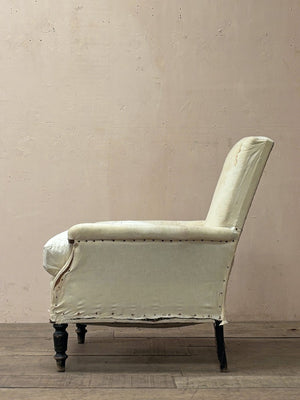Pair of slim sided armchairs (inc. restoration & re-upholstery, ex. fabric)