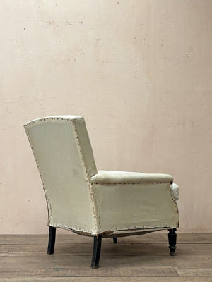 Pair of slim sided armchairs (inc. restoration & re-upholstery, ex. fabric)