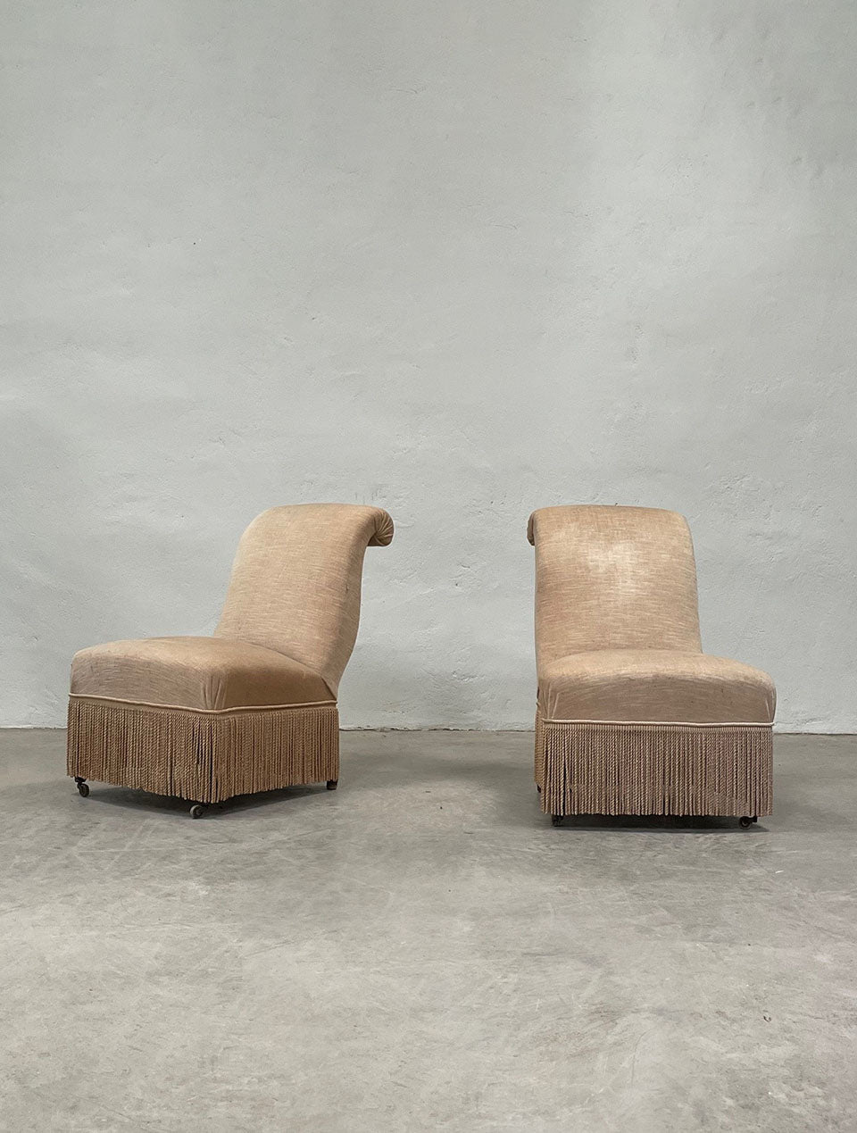 Scroll back slipper chairs 'as is'