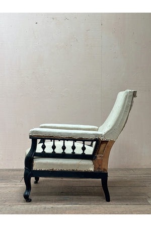 Pair of spindle sided armchairs 'as is'